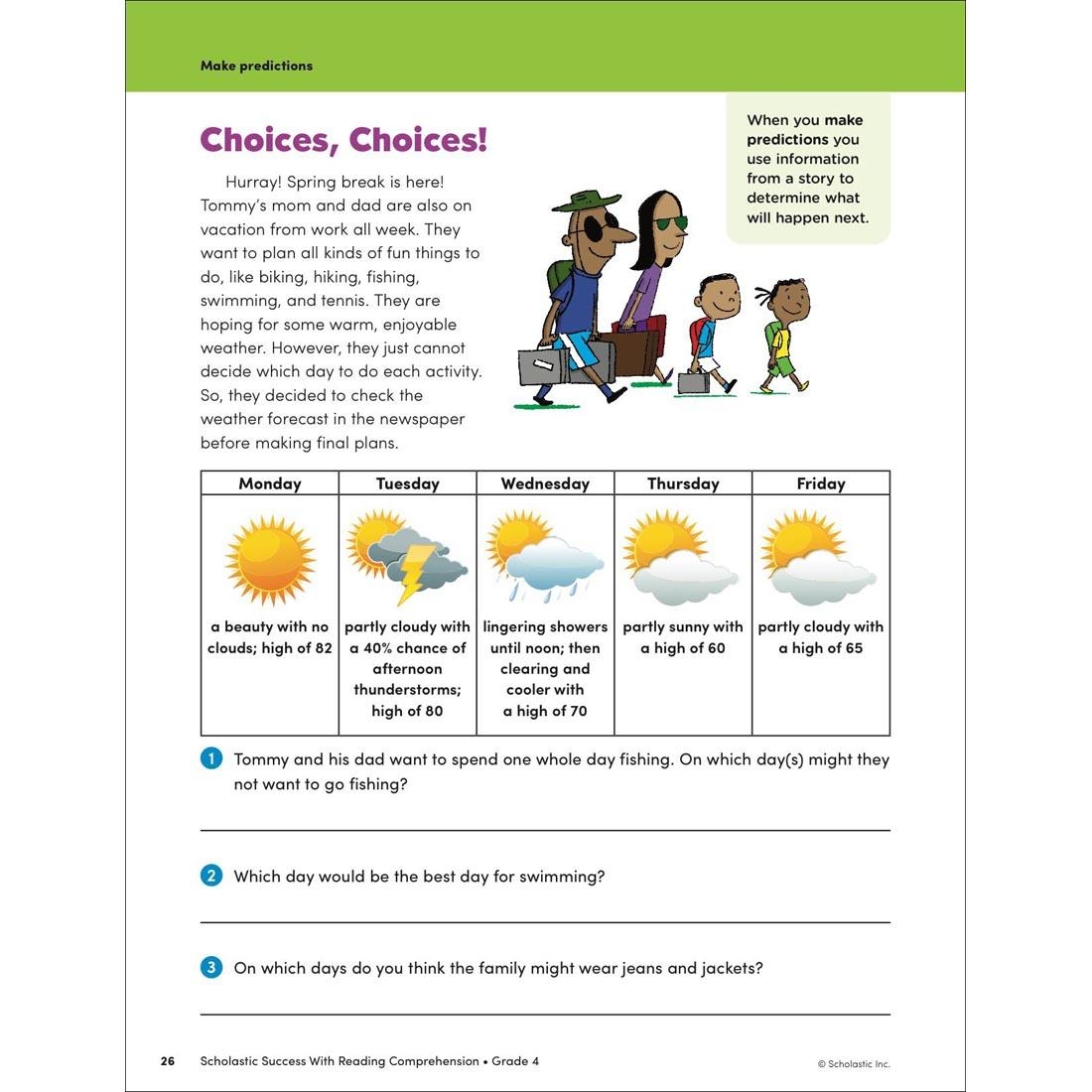 Scholastic Success With Reading Comprehension Workbook Grade 4