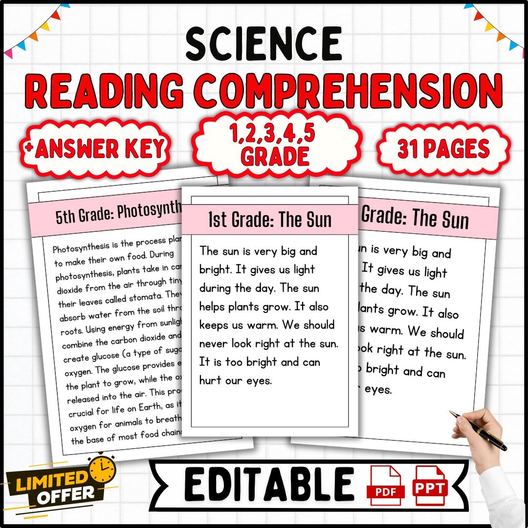 Science Reading Comprehension Passages And Questions 1st To 5th 
