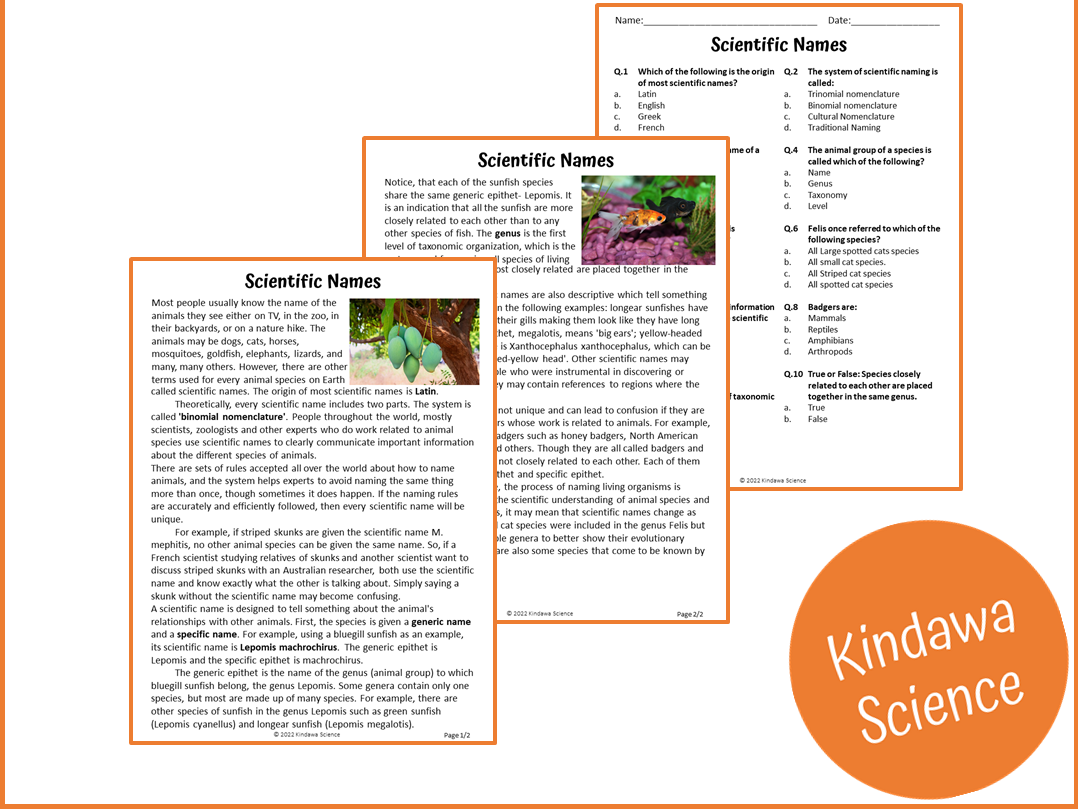 science reading passages with questions pdf