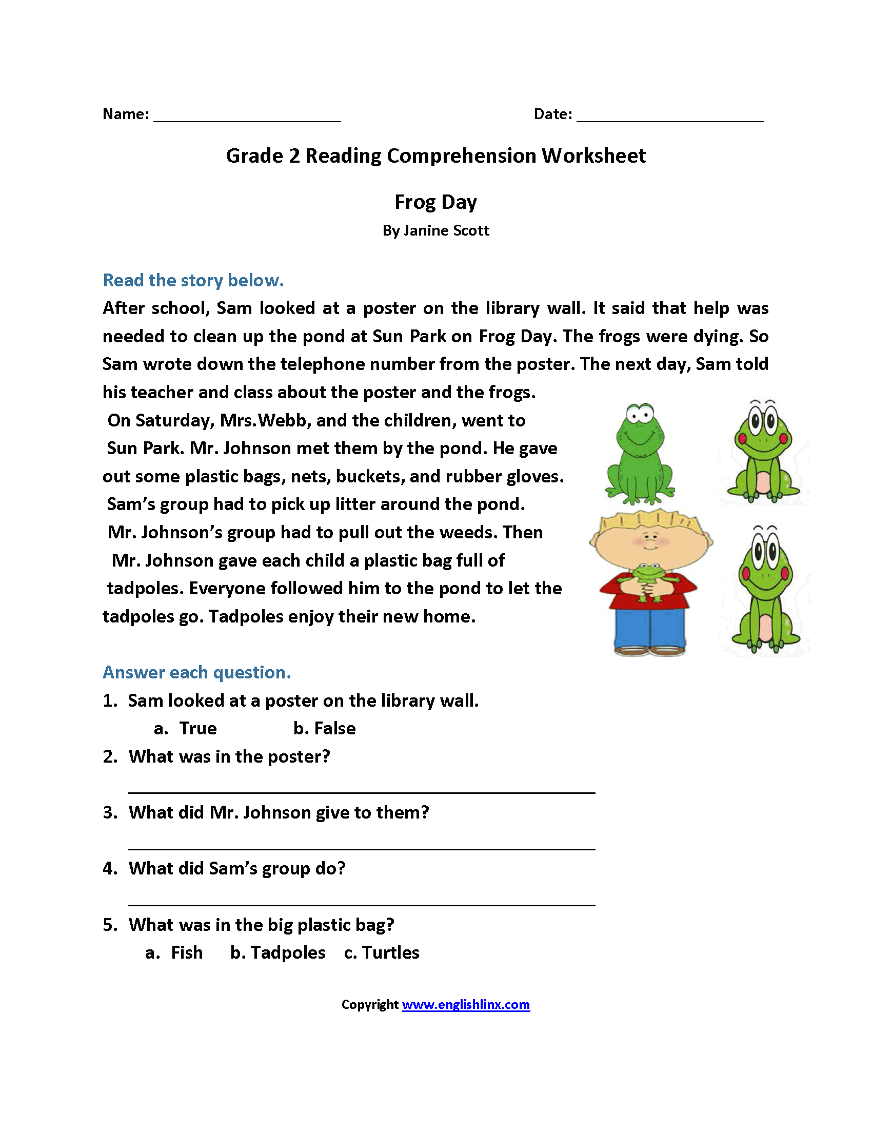 Second Grade Reading Worksheets Improve Fluency And Vocabulary