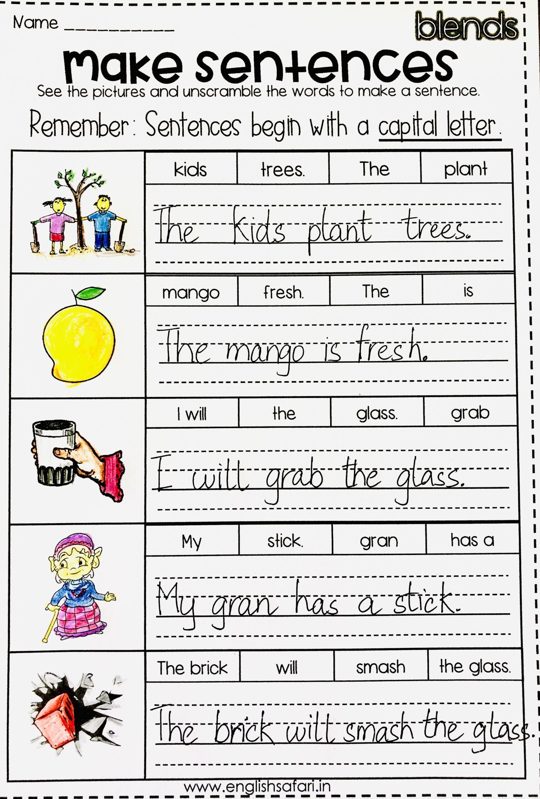 Sentence Copying Worksheets English Resource USA Worksheets 