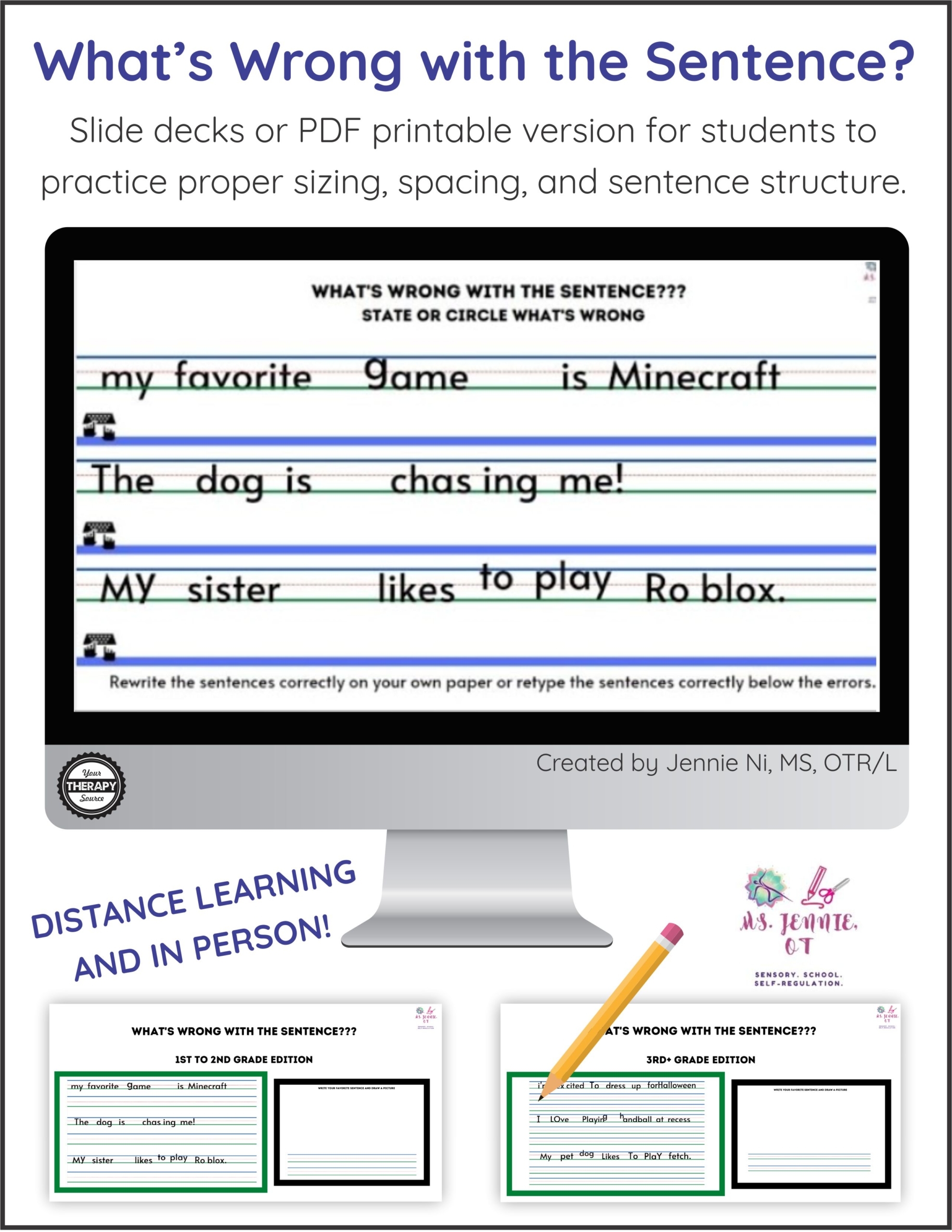 Sentence Correction Worksheets And Slide Deck