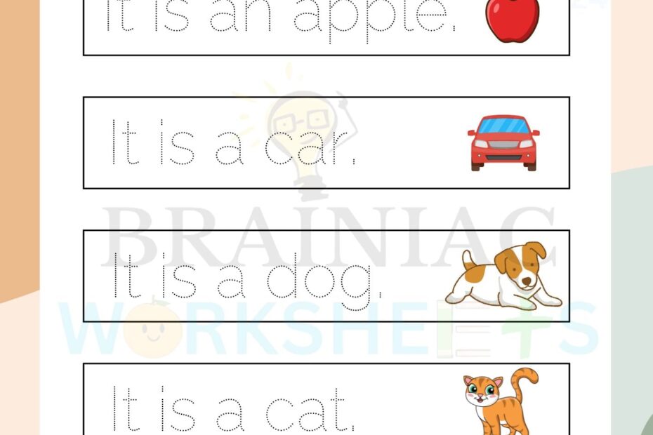 Sentence Tracing English Worksheet For Class 1 Brainiac Worksheets