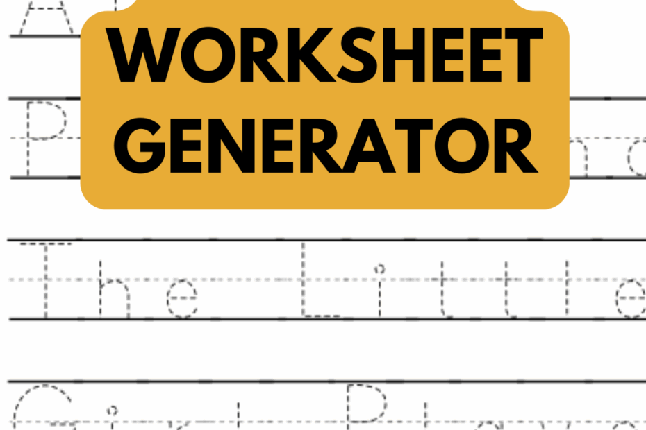 Sentence Tracing Worksheet Generator Powerful Mothering