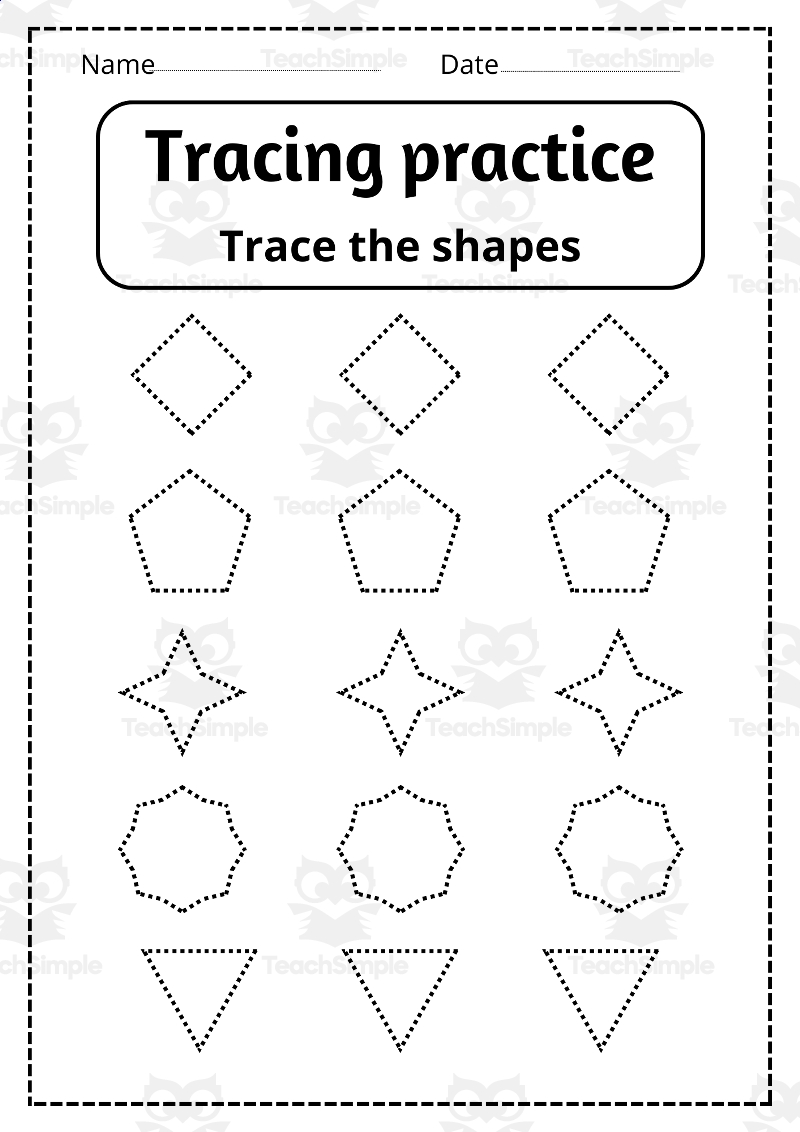 Shape Tracing Sheets Basic Shapes Tracing Trace Lines And 
