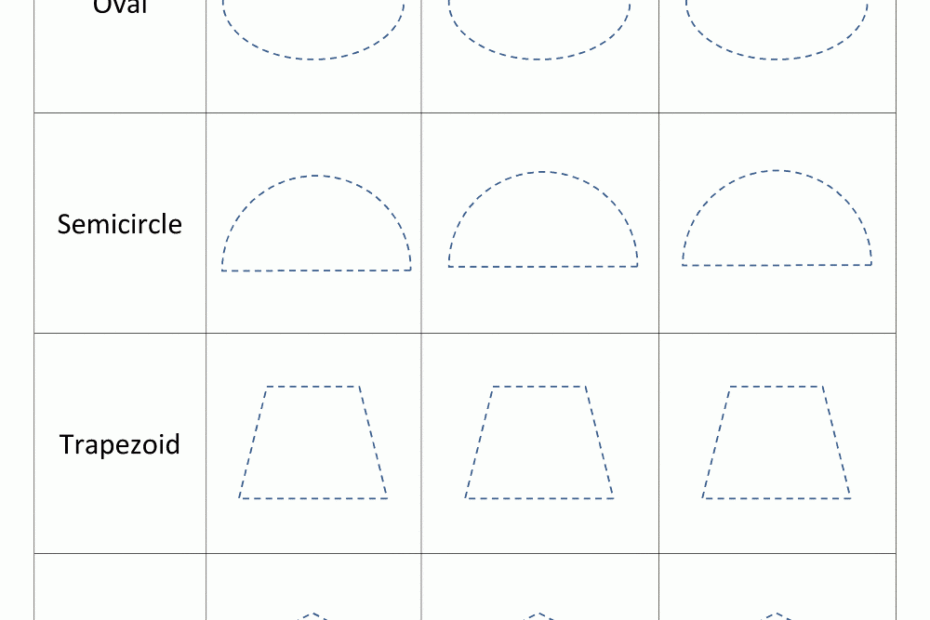 Shape Tracing Worksheets Kindergarten