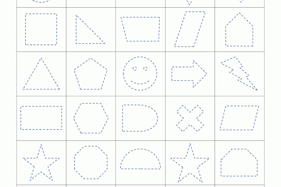 Shape Tracing Worksheets Kindergarten