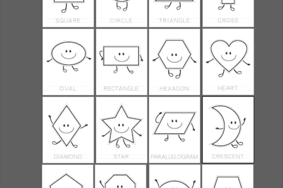 Shapes Printable Coloring Pages Worksheets For Kids Learning