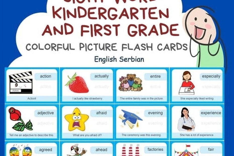 Sight Word Kindergarten And First Grade Colorful Picture Flash Cards English Polish Learning To Read Basic Vocabulary Card Games Improve Reading