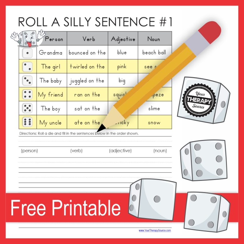 free printable sentence
