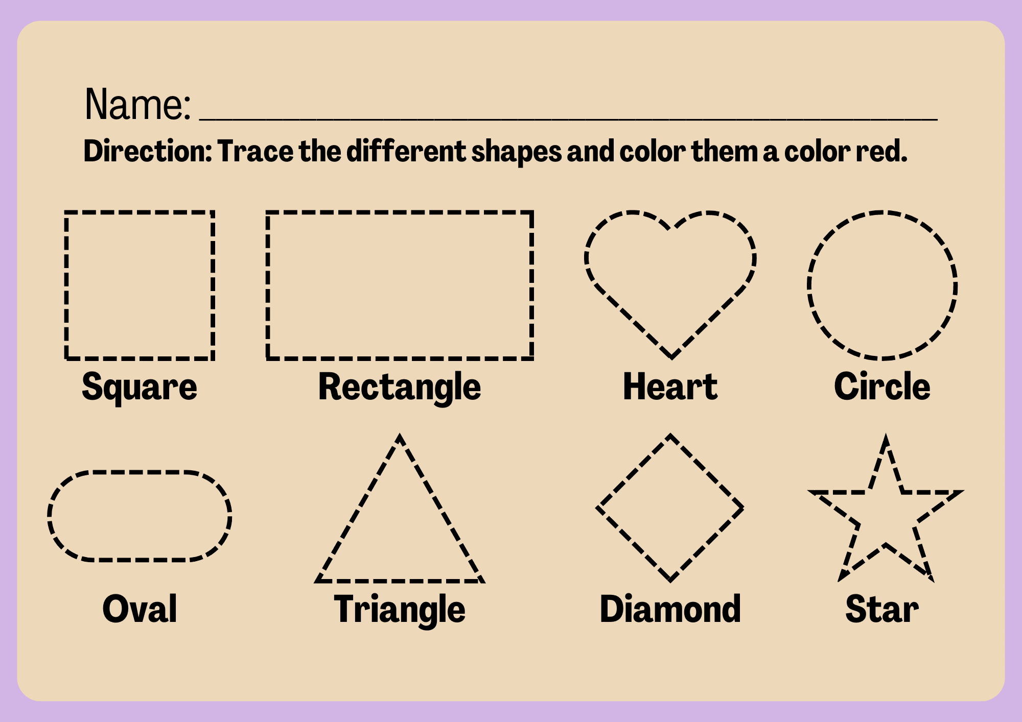 Simple Shapes Tracing Worksheet By Ranaradannia Raket PH