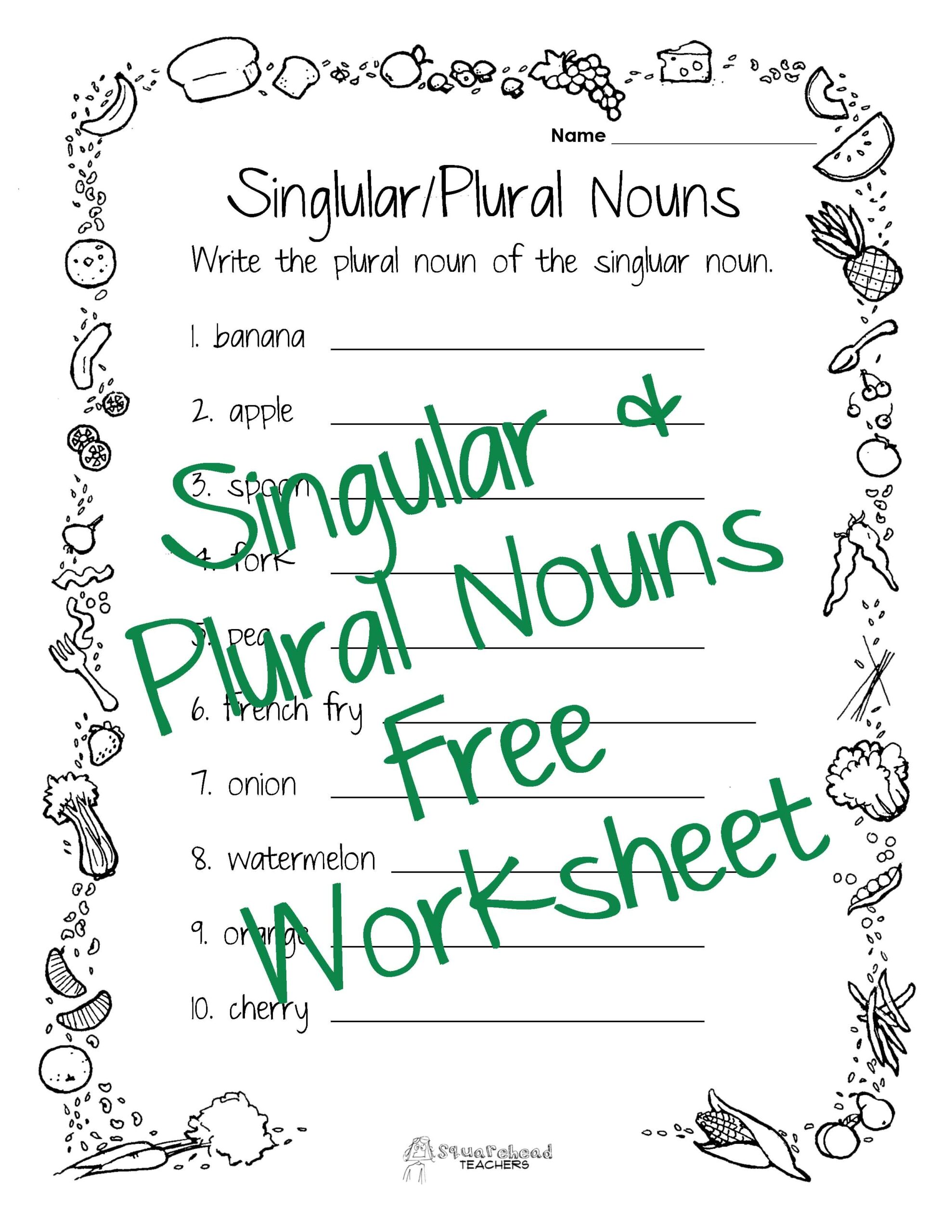 singular and plural nouns exercises pdf