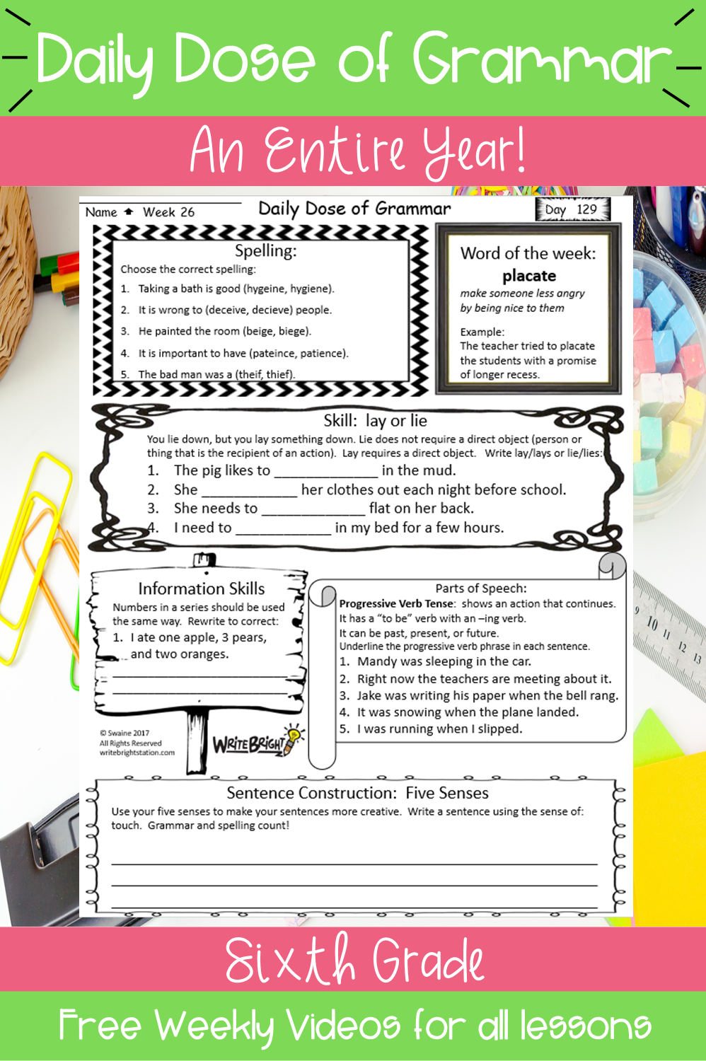 grammar for 6th graders worksheets
