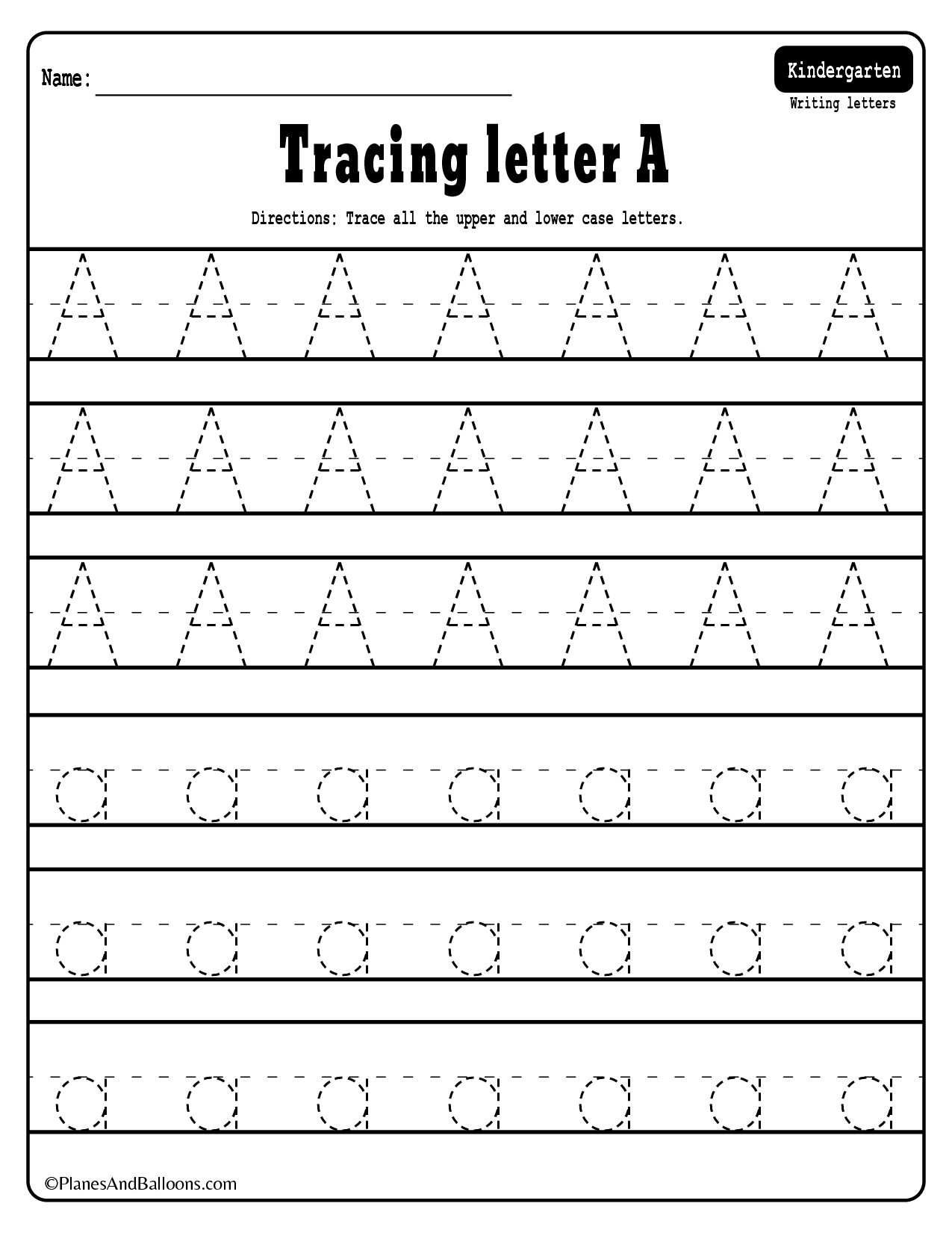 trace the letters a-z