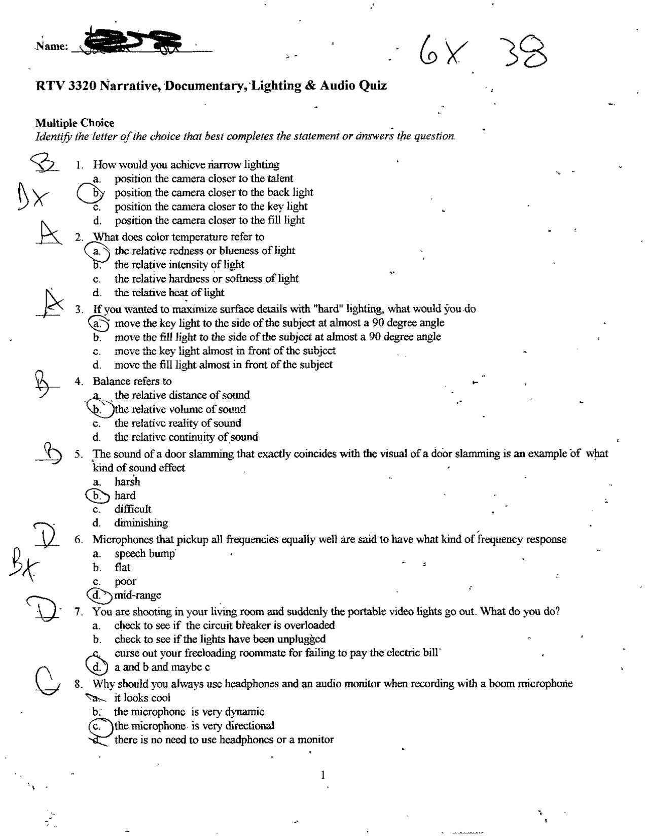 Solution Of Multiple Choice Questions Quiz Electronic Field Production RTV 3320 Quizzes Communication Docsity