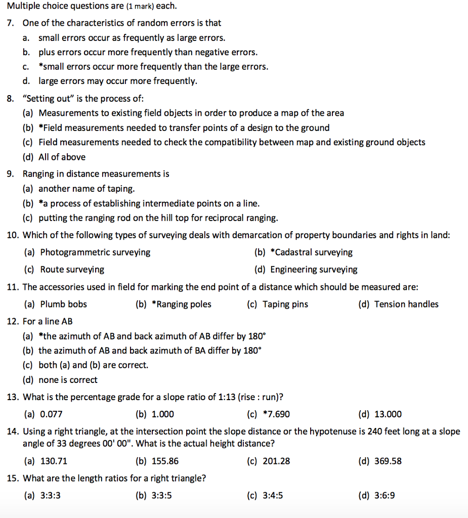 Solved Multiple Choice Questions Are 1 Mark Each 7 One Of Chegg