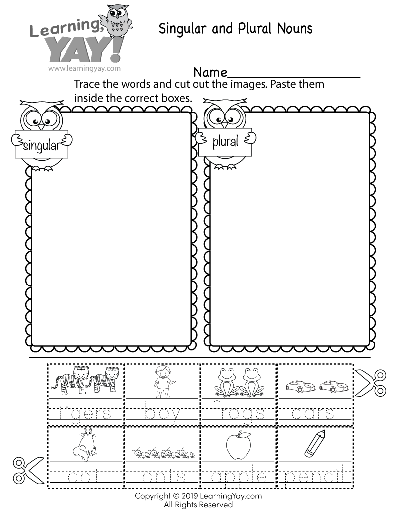 Sorting Singular And Plural Nouns Worksheet For 1st Grade Free 