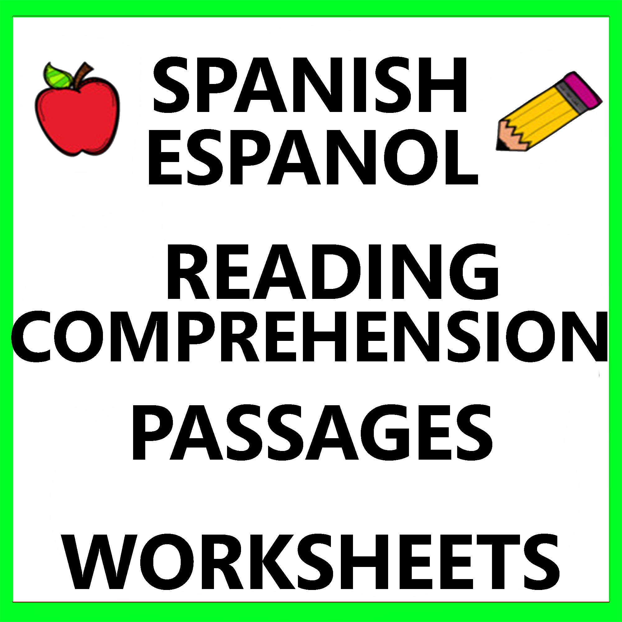 Spanish Espanol Reading Comprehension Passages Short Stories Worksheets