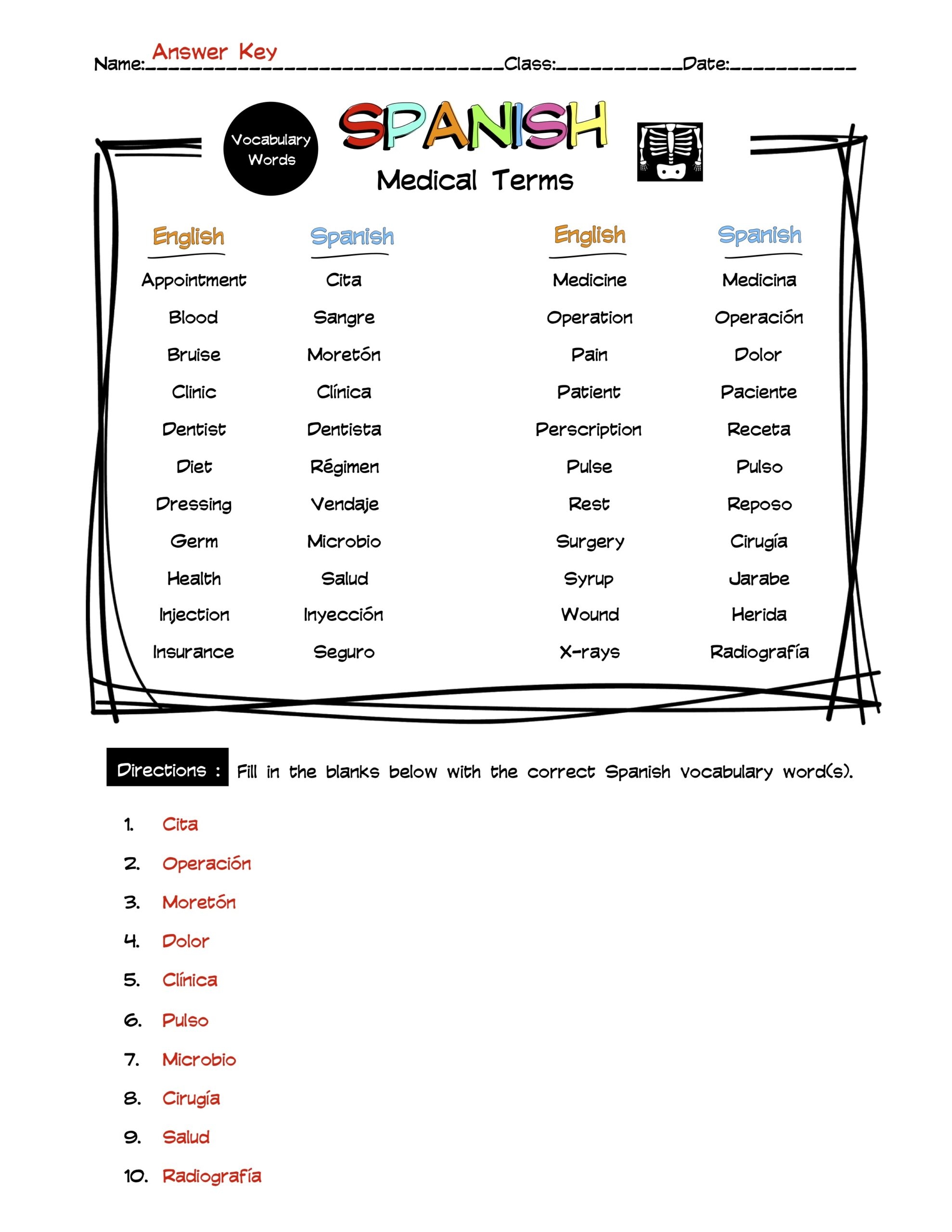 medical vocabulary