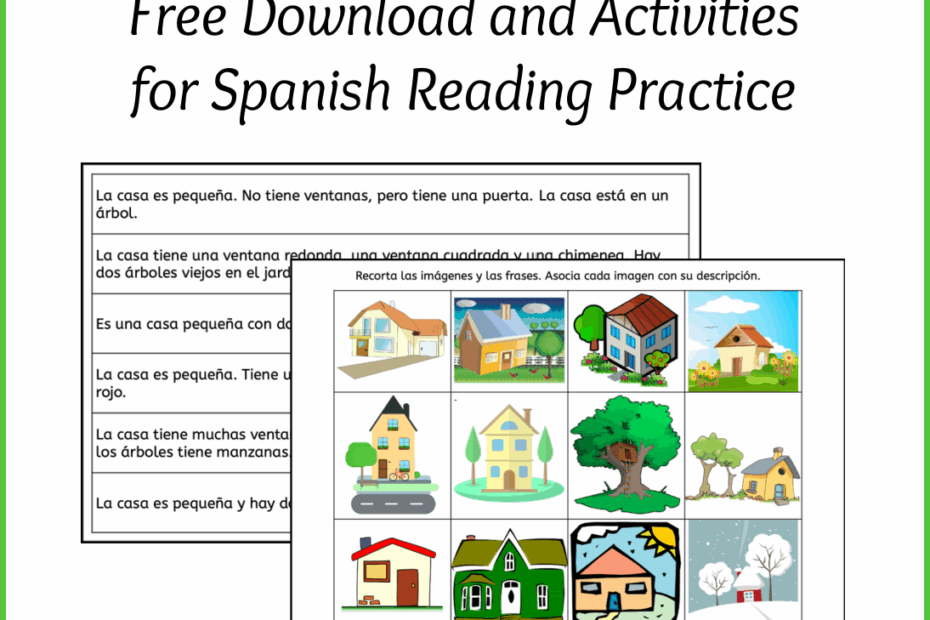 Spanish Reading Practice For Beginners House Picture Match
