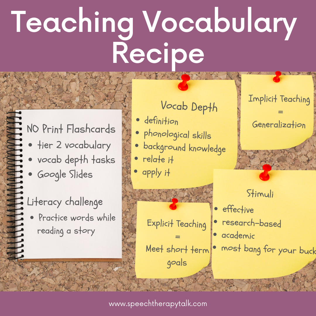 Speech Therapy Teach Vocabulary Effectively Speech Therapy Talk