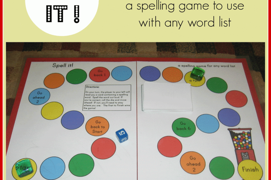 Spell It A Printable Spelling Game For Any Word List K 3