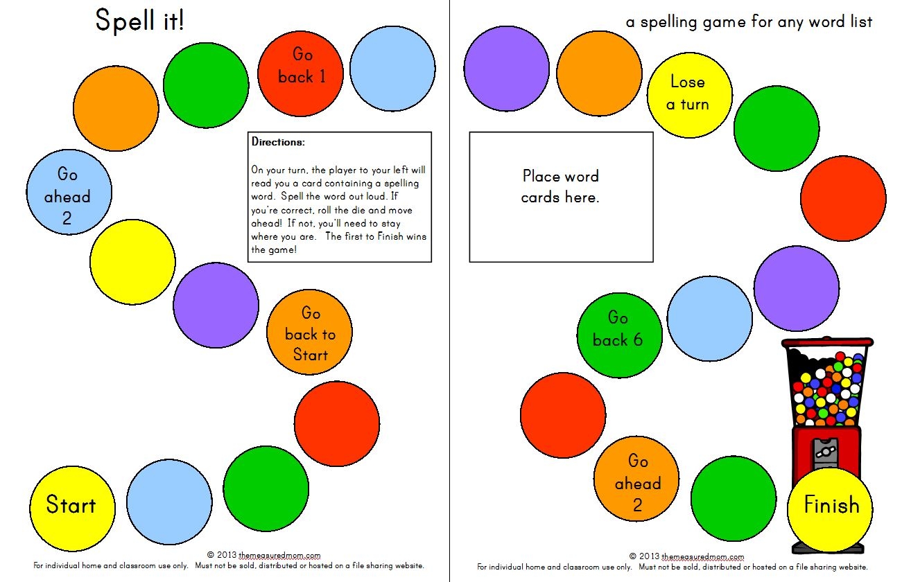 Spell It A Printable Spelling Game For Any Word List K 3 
