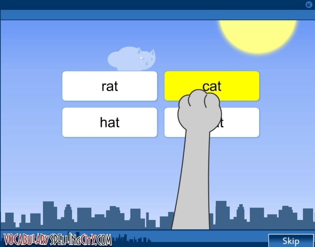 vocabulary spelling city game