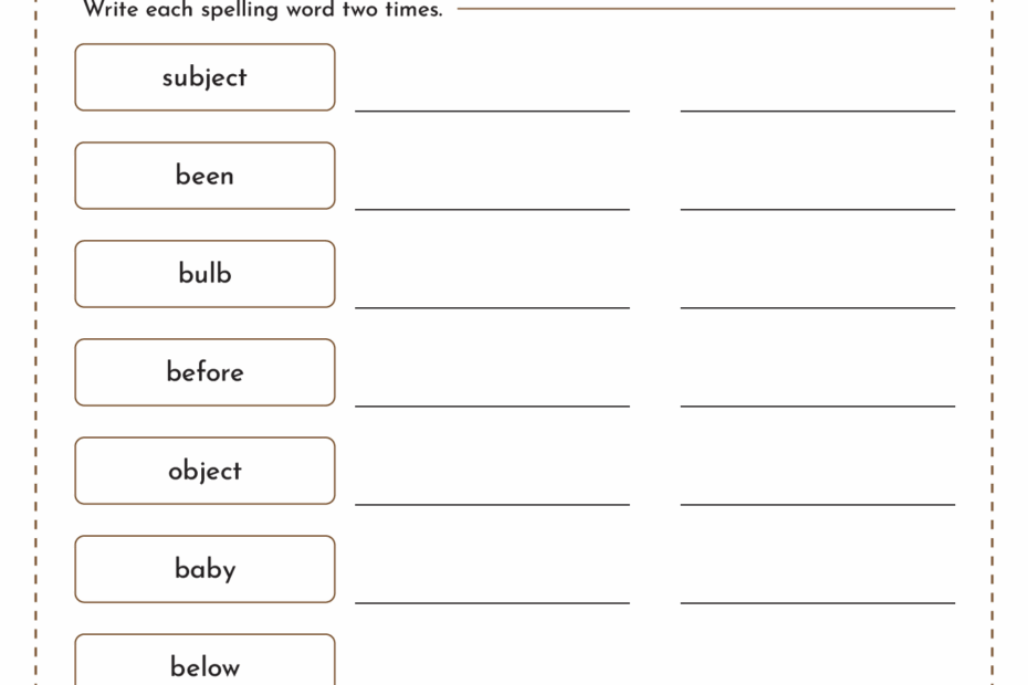 Spelling List Worksheet Fun And Engaging Activities For Better Spelling