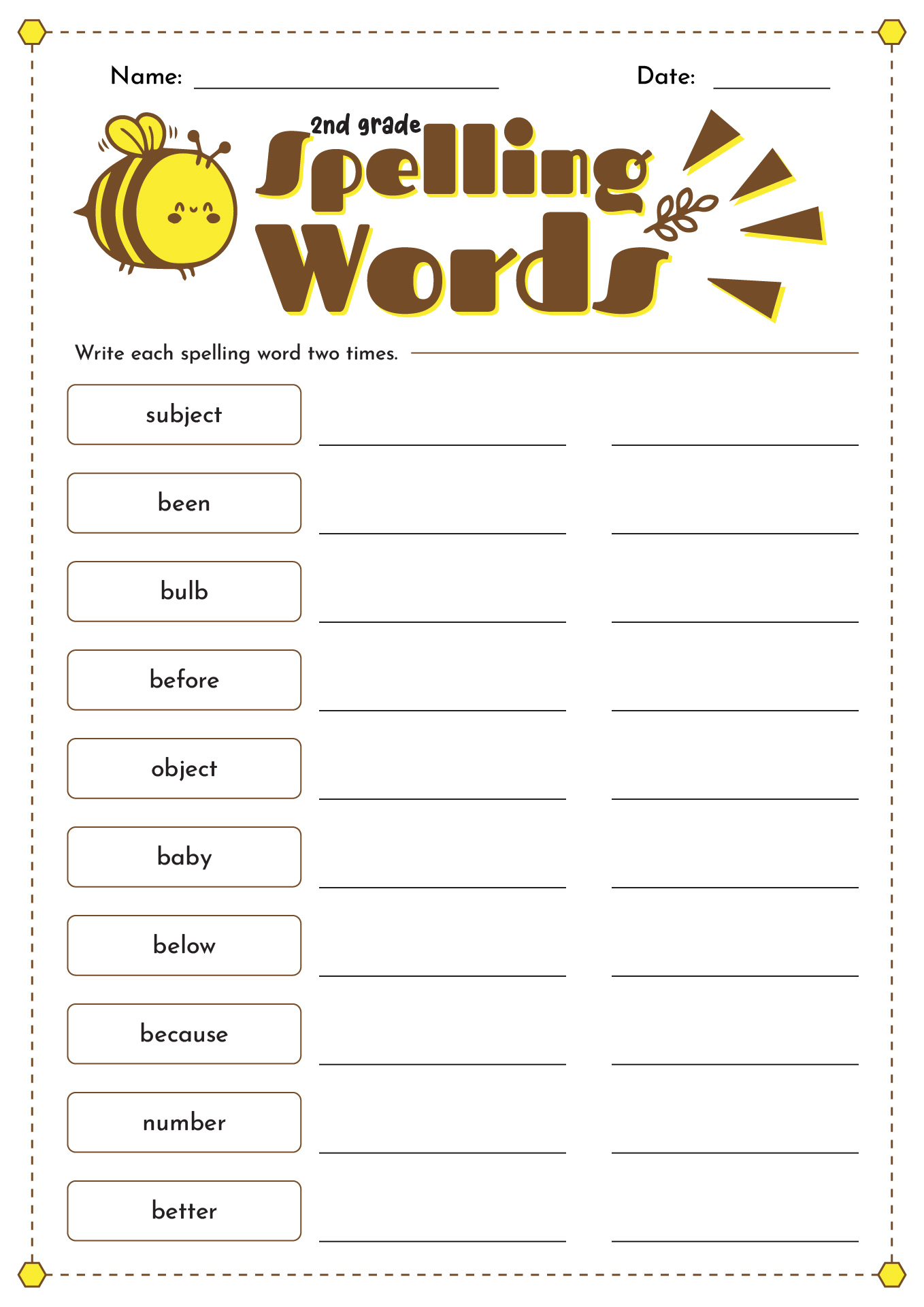 Spelling List Worksheet Fun And Engaging Activities For Better Spelling