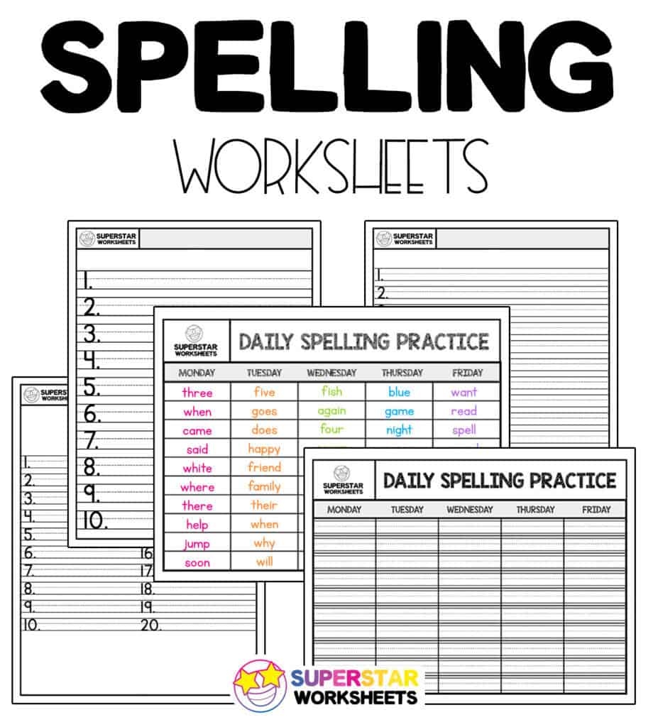 Spelling Worksheets Superstar Worksheets