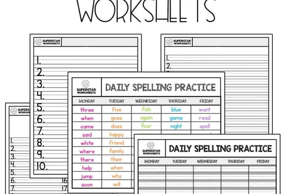 Spelling Worksheets Superstar Worksheets