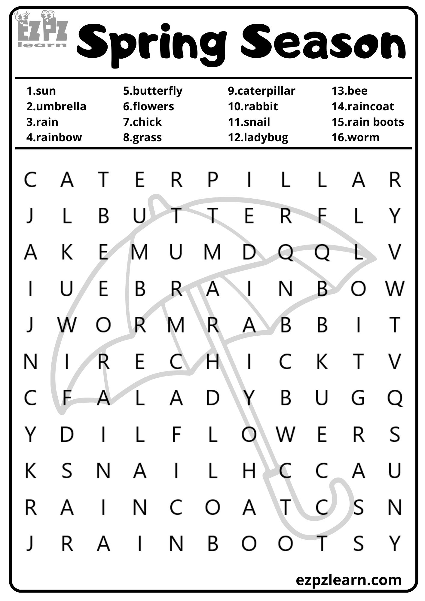 vocabulary words for 1st graders