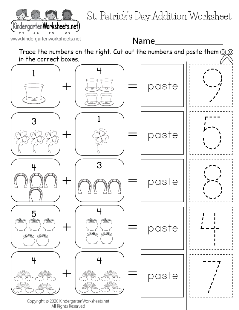 St Patrick s Day Addition Worksheet Free Printable Digital U0026 PDF