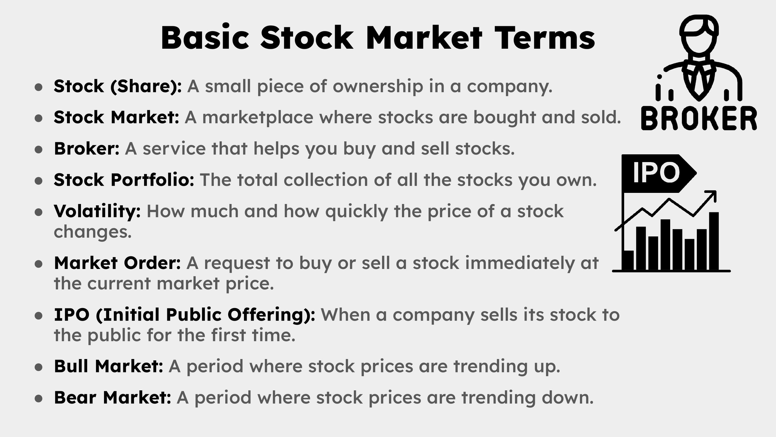 Stock Market Terms Explained Simply Stock Broker Portfolio 