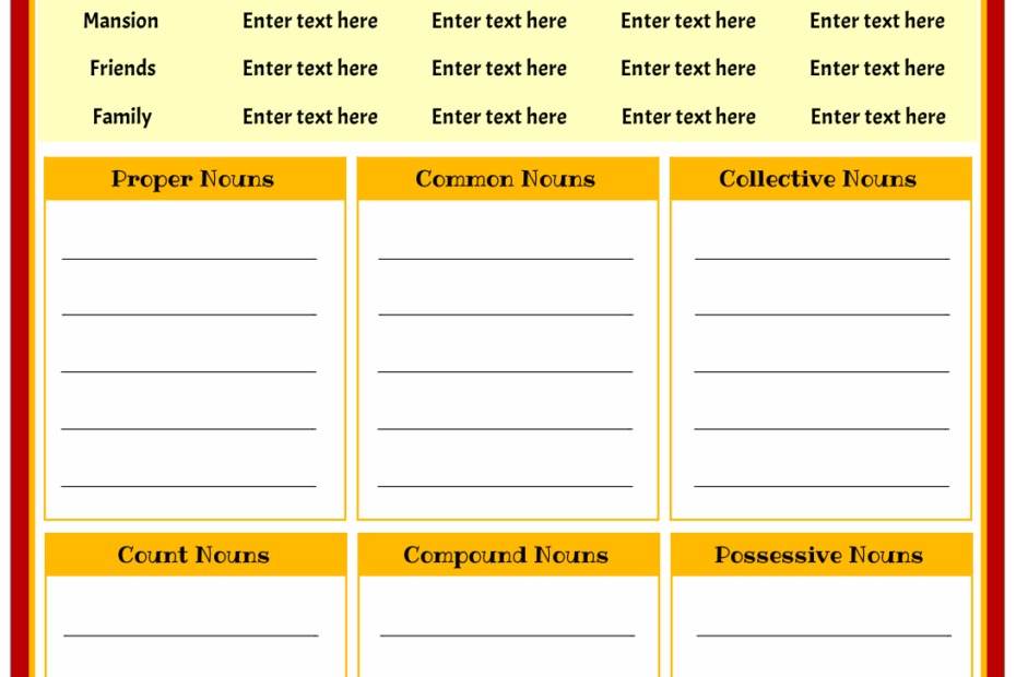Storyboard That Free Noun Worksheet Templates