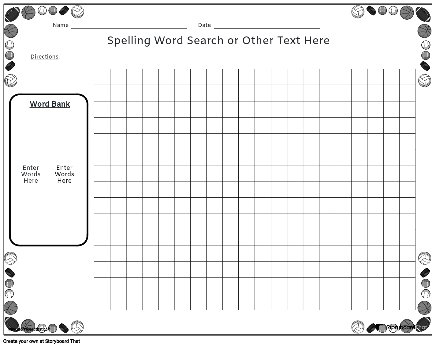 Storyboard That Free Spelling Worksheet Maker