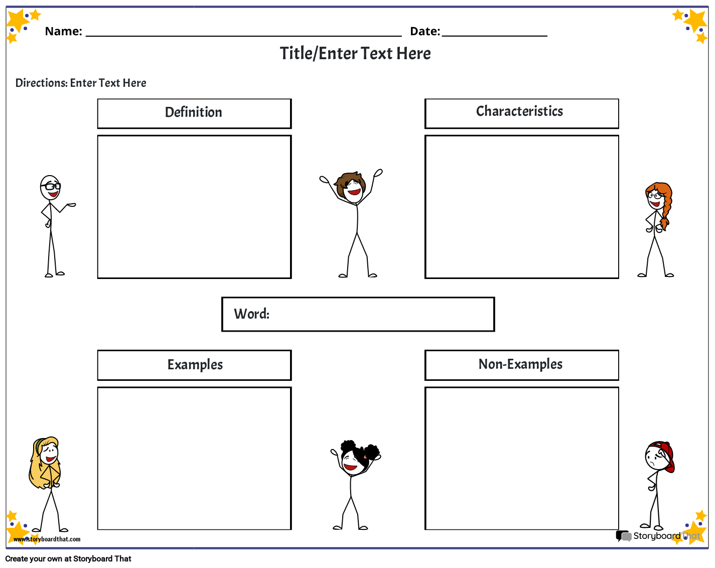 Storyboard That Free Vocabulary Worksheet Templates
