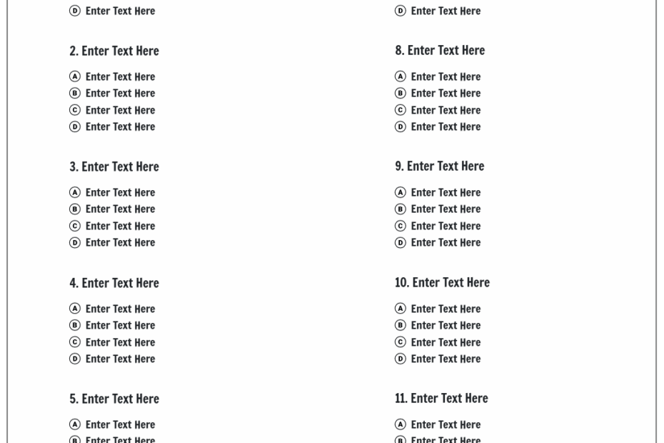 Storyboard That Multiple Choice Worksheet Templates