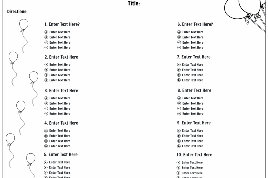 Storyboard That Multiple Choice Worksheet Templates