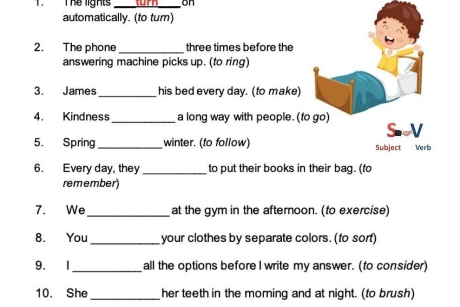 Subject Verb Agreement Worksheets Grammar Practice And Worksheets Library