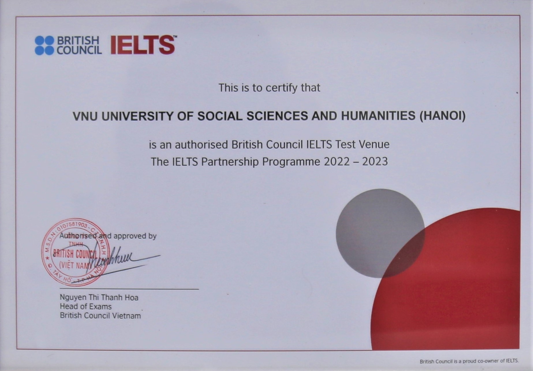 Successfully Organized IELTS Mock Test At University Of Social Sciences And Humanities