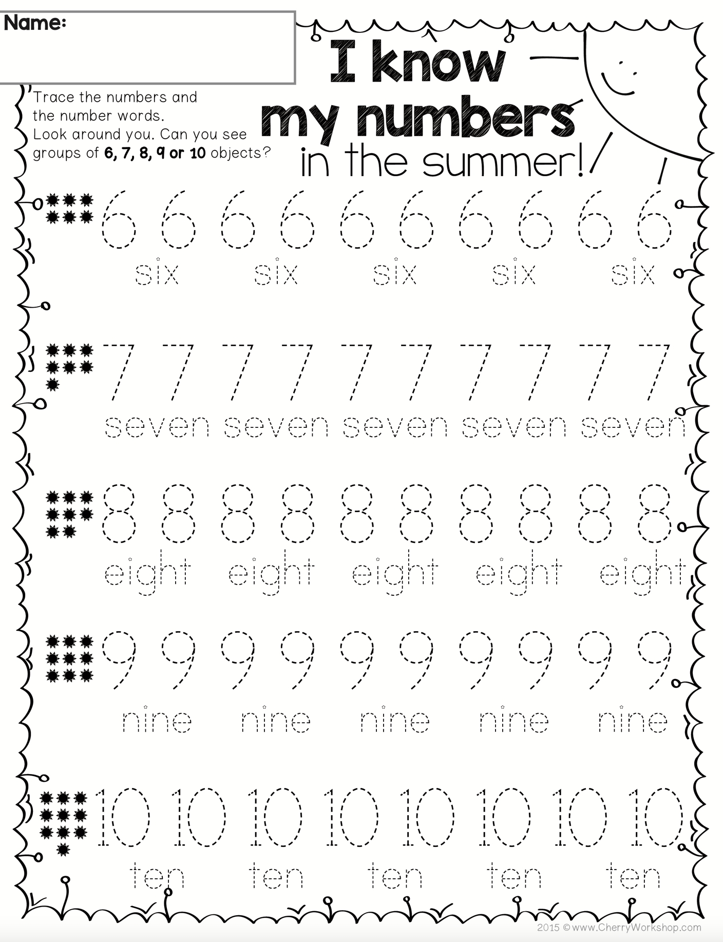 Summer Number Trace 1 10