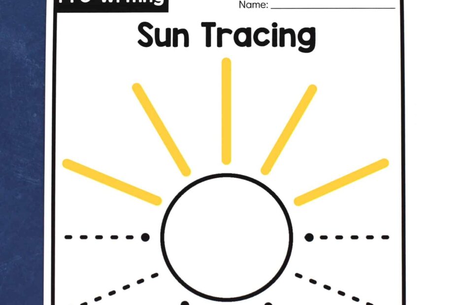 Sun Tracing Worksheets Pre Writing Activity For Preschoolers