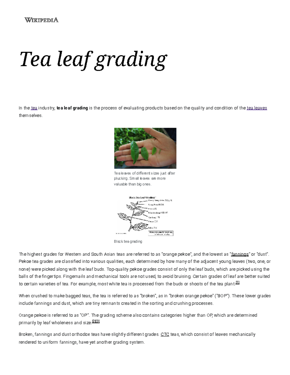 Tea Leaf Grading Understanding Quality In Tea Production Methods Studocu