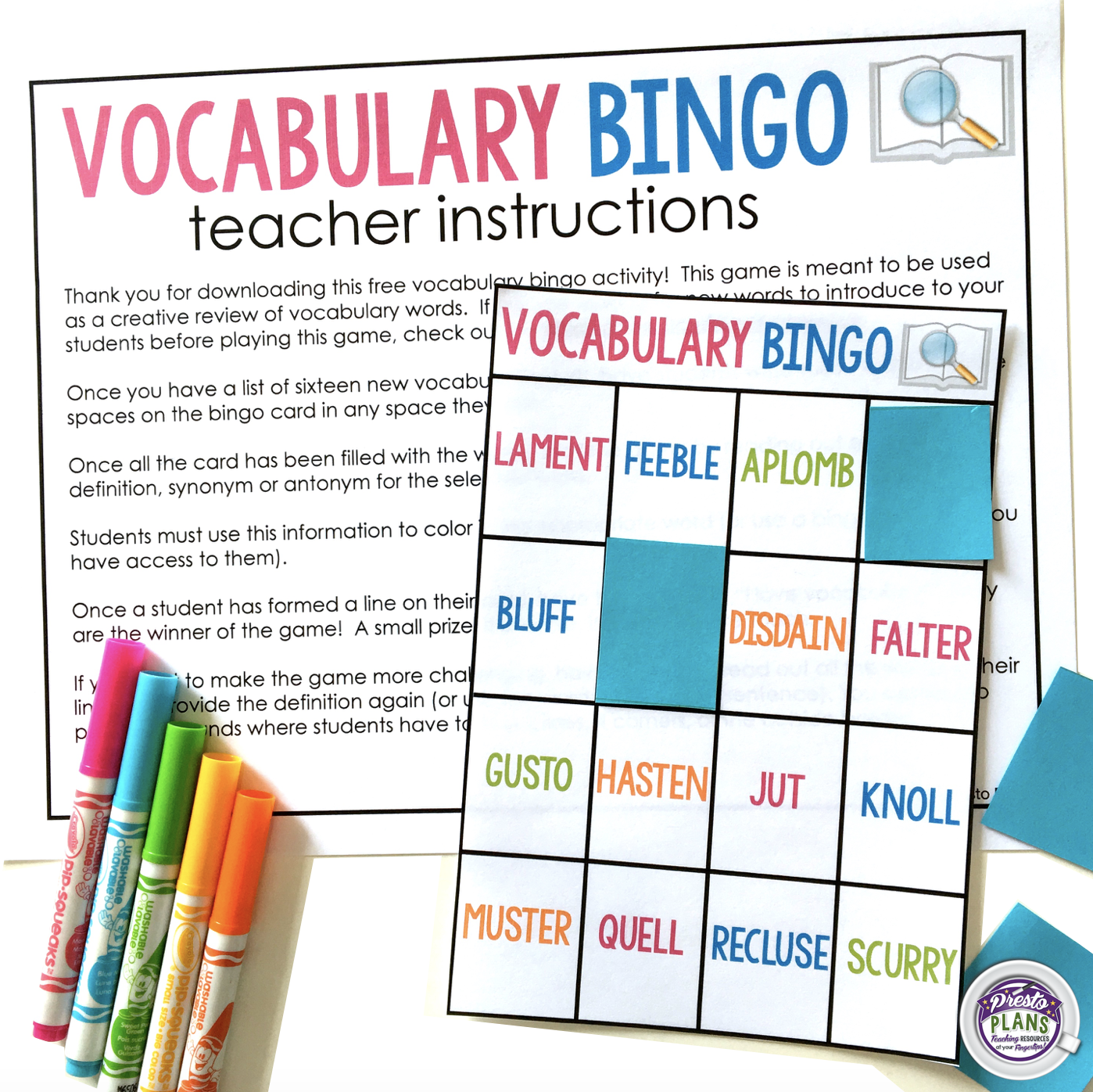 activities for teaching vocabulary words