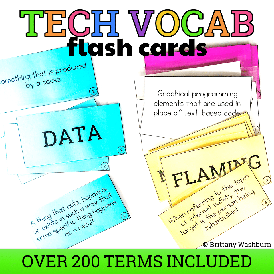 Technology Vocabulary Flash Cards 