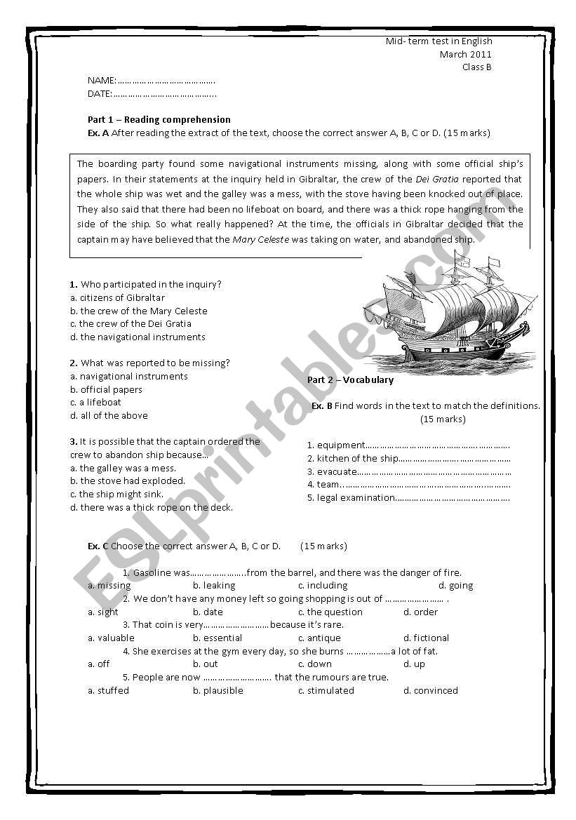 TEST For High School English 2 3 Various Activities 2 Pages 