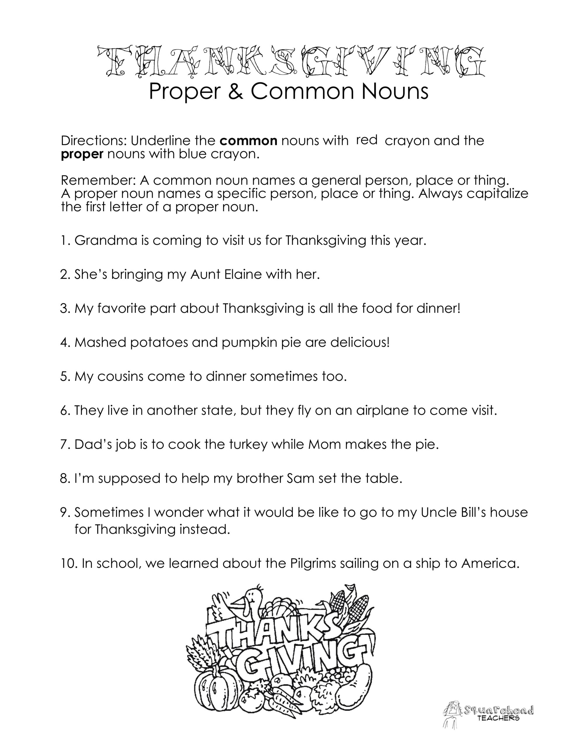 common and proper nouns worksheets grade 5