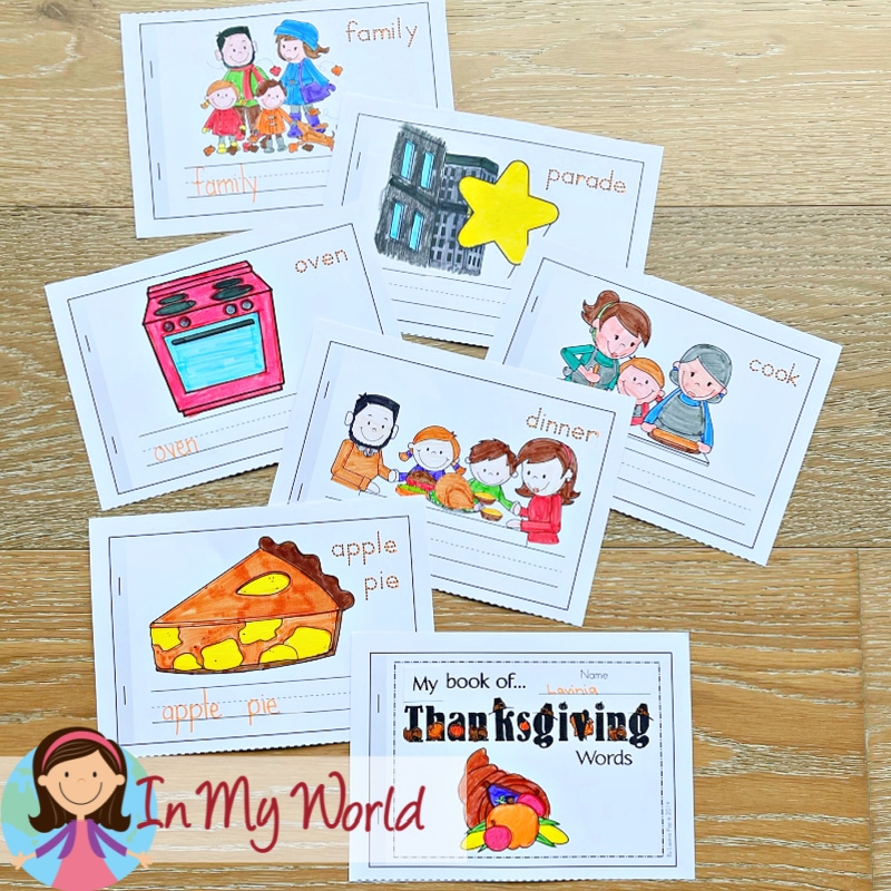 Thanksgiving Vocabulary Booklet In My World